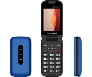 Telefono movil volfen nexo flip tipo concha azul