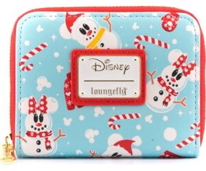 Monedero loungefly disney minnie y mickie muecos de nieve aop