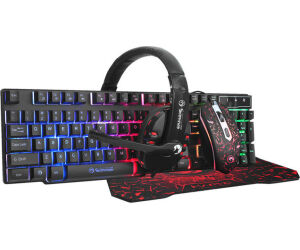 Pack gaming 4 en 1 scorpion cm370 teclado + raton + auriculares + alfombrilla