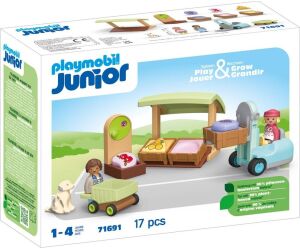 Playmobil junior puesto ecolgico y carretilla elevadora