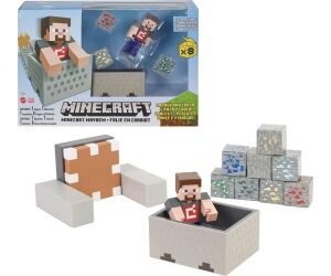 Figura mattel minecraft vagoneta explosiva lanza y choca