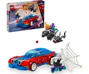 Lego marvel coche de carreras spiderman y duende verde venomizado