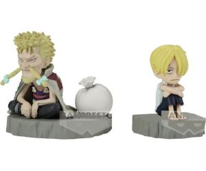 Figura banpresto one piece world collectable figure log stories sanji & zeff 6cm