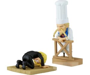 Figura banpresto one piece world collectable figure log stories sanji & zeff 8cm