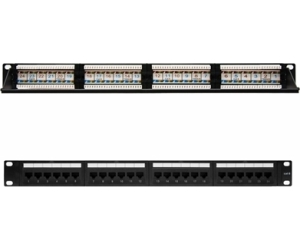 Panel de parcheo nanocable 24 puertos rj45 cat.6 utp 19pulgadas