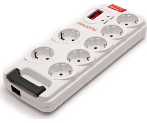 Regleta con interruptor Salicru SAFE 7/ 7 Tomas de corriente/ Cable 1.8m/ Blanca