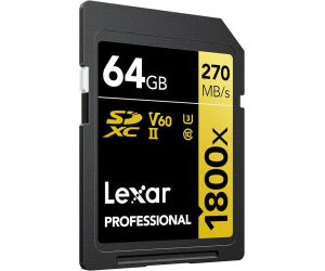 Lexar 64gb Professional 1800x Sdxc Uhs-ii Cards,  Up To 280mb/s Read 210mb/s Write C10 V60 U3