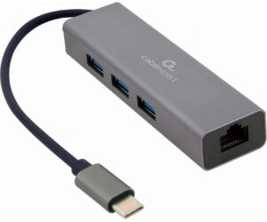 Adaptador De Red Gembird Usb-c Gigabit Con Concentrador Usb 3.1 De 3 Puertos