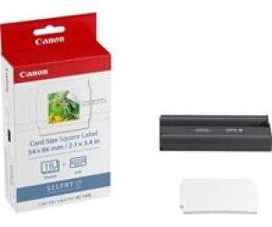 Papel foto canon selphy kc - 18is 54x54 + tinta 18 adhesivos cuadrados series cp