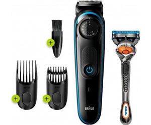 Barbero cortapelos braun bt3240 + gillete fusion 39 ajustes -  barba -  lavable -  control giratorio