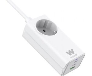 Regleta Woxter PE26-180/ 1 Tomas de Corriente/ 2 USB Tipo-C/ 1 USB-A/ Cable 1.5m/ Blanco