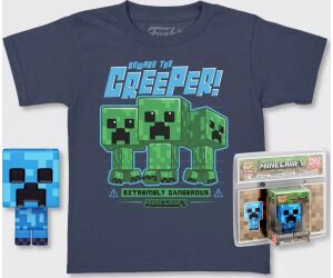 Pop & tee minecraft charged creeper funko + camiseta talla l