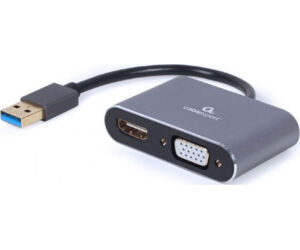 Adaptador De Pantalla Gembird Usb A Hdmi , Vga, Gris Espacial