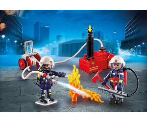 Playmobil ciudad accion -  bomberos con bomba de agua