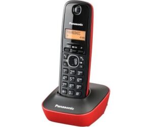 Telfono Inalmbrico Panasonic KX-TG1611/ Negro y Rojo