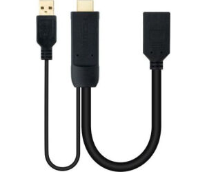 Nanocable Conversor HDMI/M a DP/H Negro 20 cm