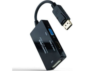 Nanocable Conversor DP a HDMI/DVI/VGA Negro 20 cm