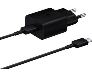 Cargador de Pared Samsung EP-T1510XBEGEU/ 1xUSB Tipo-C + Cable USB Tipo-C/ 15W