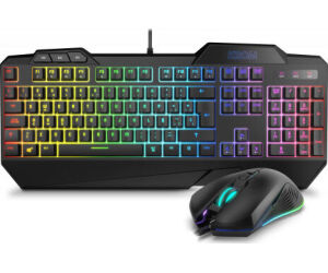 Krom Pack Gaming Krusher. Teclado Semi-mecanico + Raton. Rgb. Negro