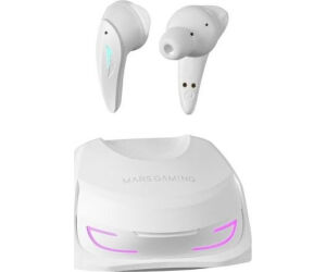 Auriculares Bluetooth Mars Gaming MHI-Ultra con estuche de carga/ Autonoma 7-8h/ Blancos