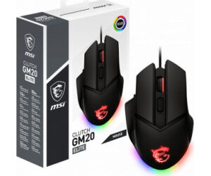 MSI Clutch GM20 Elite ratón mano derecha USB tipo A Óptico 6400 DPI