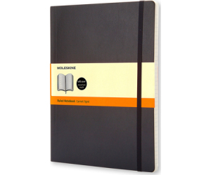 Libreta Clasica Tapa Blanda Negra Xl (19x25cm) Rayada Moleskine Qp621