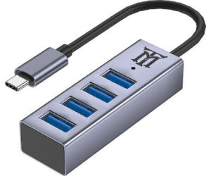 Hub usb tipo c maillon premium 4 x usb 3.2 plata