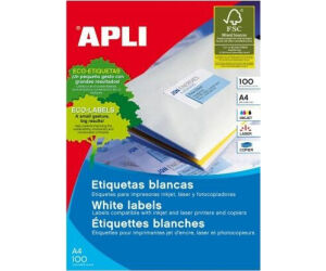 Etiquetas Adhesivas Apli 01263/ 64.6 x 33.8mm/ 100 Hojas