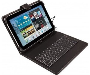 Funda universal silver ht para tablet 9 - 10.1 + teclado con cable micro usb negro