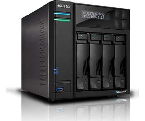 Servidor nas asustor tower 6 bay nas quad - core 2.0ghz dual 2.5gbe ports 8gb ram ddr4