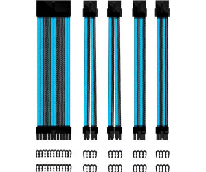 Kit de extension phoenix cables fuente de alimentacion 30cm 24 pines - 4 + 4 pines - 6 + 2 pines negro y azul