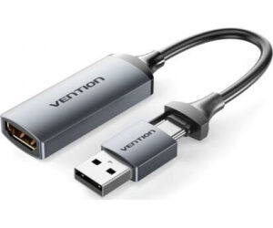 Conversor HDMI 4K 60Hz Vention ACWHA/ HDMI Hembra / USB Macho - USB Tipo-C Macho/ 480Mbps/ 10cm/ Negro