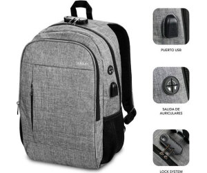 SUBBLIM Mochila para Portátil Urban Lock Backpack 16" Grey