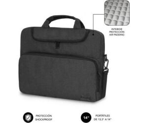 SUBBLIM Maletín Ordenador Air Padding Laptop bag 13,3-14" Gris Oscuro