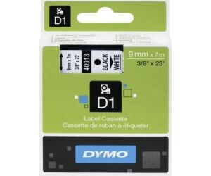 Cinta Rotuladora Adhesiva de Plstico Dymo D1 40913/ para Label Manager/ 9mm x 7m/ Negra-Blanca