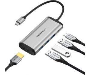 Docking USB Tipo-C Vention CNBHB/ 1xHDMI/ 3xUSB/ 1xUSB Tipo-C PD/ Gris