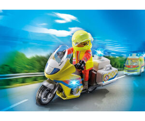 Playmobil moto de emergencias con luz intermiente