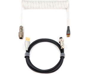 Phoenix kioru cable aviador en espiral con conector tipo c para teclados gaming negro y blanco