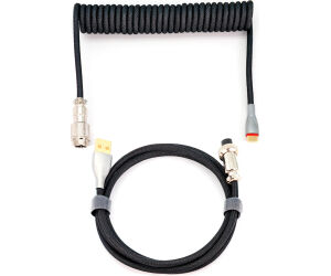 Phoenix kioru cable aviador en espiral con conector tipo c para teclados gaming negro y gris