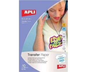 Papel Transfer Camisetas Apli 4128/ DIN A4/ 10 Hojas