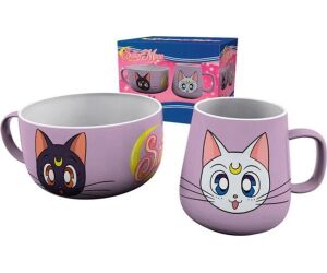 Set taza + bowl abystyle sailor moon luna & artemis