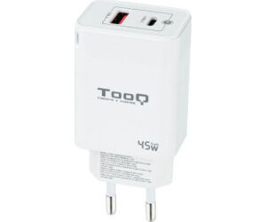 Cargador De Pared Tooq Gan Usb C Pd Usb-a Qc 45w