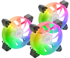 Kit 3 Ventiladores Auxiliar A-rgb 120mm Mf-3a Negro Mars Gaming