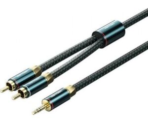 CABLE AUDIO ESTEREO 2xRCA/M JACK 3.5/M 1 M VERDE/NEGRO VENTION