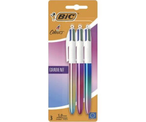 Caja de Bolgrafos de Tinta de Aceite Retrctil Bic 4 Colours Gradient 511030/ 3 unidades/ 4 Colores de Tinta/ Cuerpo Color Gradiente