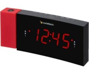 Despertador Sunstech FRDP3/ Radio FM/ Rojo