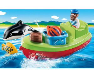 Playmobil 1.2.3 pescador con bote