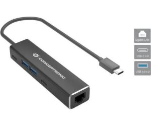 Adaptador Conceptronic Usb-c - Ethernet 1gb + 4usb