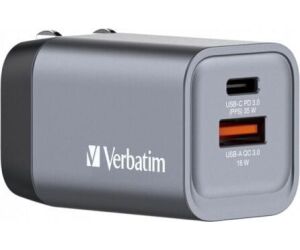 Cargador de Pared Universal Verbatim GNC-35/ 1xUSB Tipo-C/ 1xUSB/ 35W