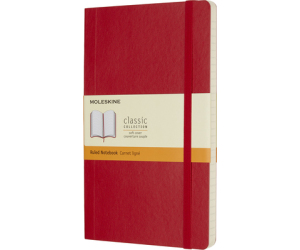 Libreta Clasica Tapa Blanda Rojo Escarlata L (13x21cm) Rayada Moleskine Qp616f2